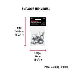 Bolsa con 10 abrazaderas mini sin fin #4, 3/8 - 5/8", FIERO