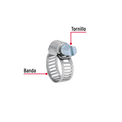 Bolsa con 10 abrazaderas mini sin fin #4, 3/8 - 5/8", FIERO