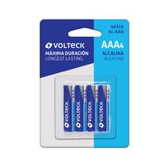 Blíster con 4 pilas alcalinas AAA, VOLTECK