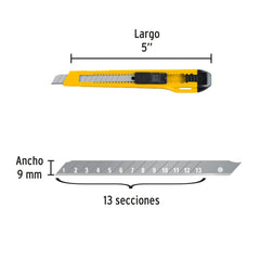 Cutter 9 mm plástico, Pretul