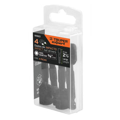 Estuche con 4 dados magnéticos de impacto 3/8" largo 2-1/2"