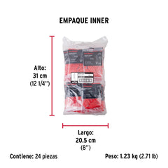 Bolsa con 50 taquetes de plástico 1/4", FIERO