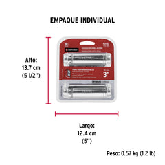 Bisagra de doble acción 3" acero cromado, HERMEX