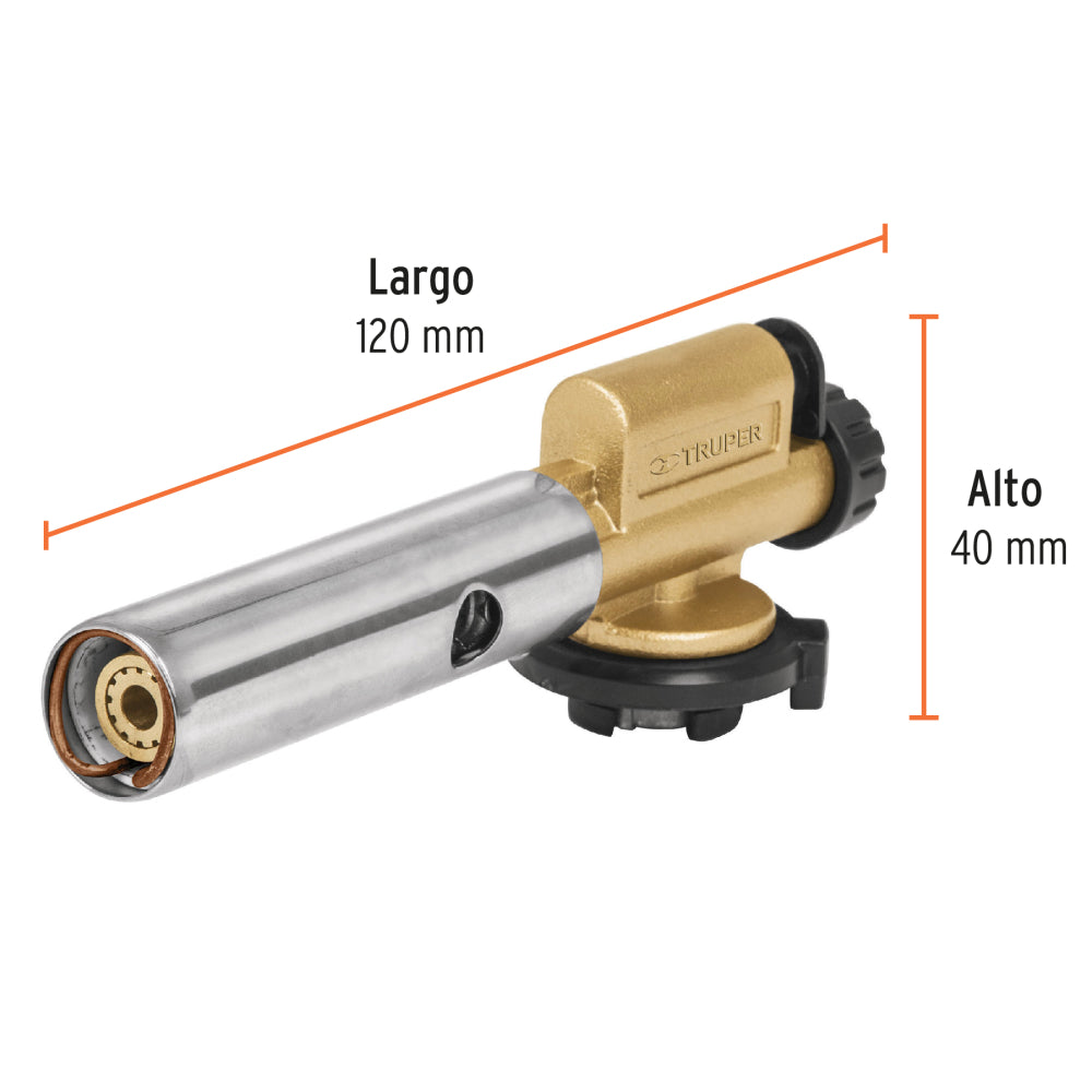 Soplete de aluminio, encendido electrónico, 1/4 de vuelta