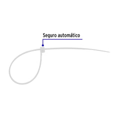 Bolsa con 100 cinchos plásticos 18 lb, 100x2.5 mm, naturales