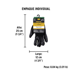 Guantes de nylon recubiertos de nitrilo, M, PRETUL