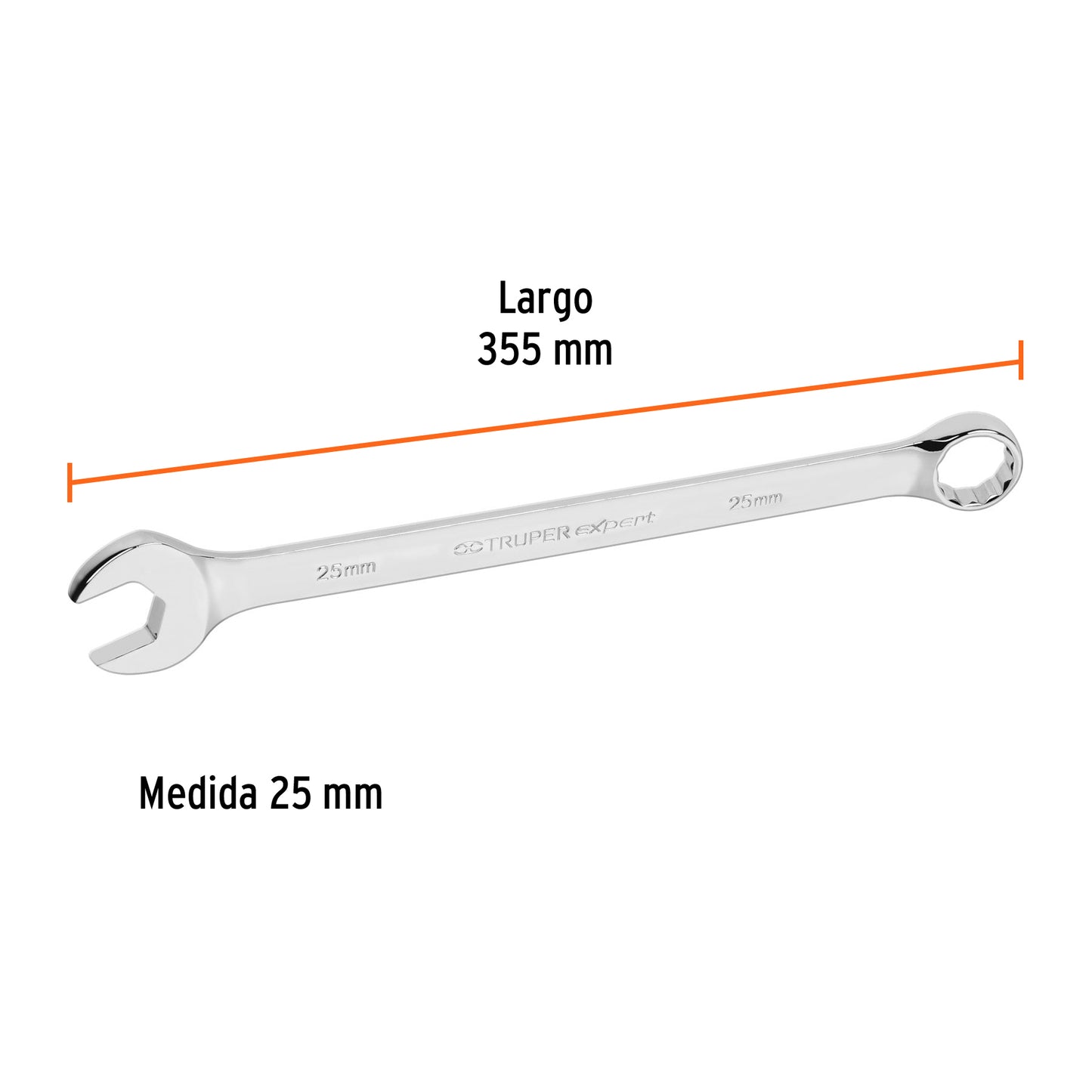 Llave combinada extralarga milimétrica 25mm