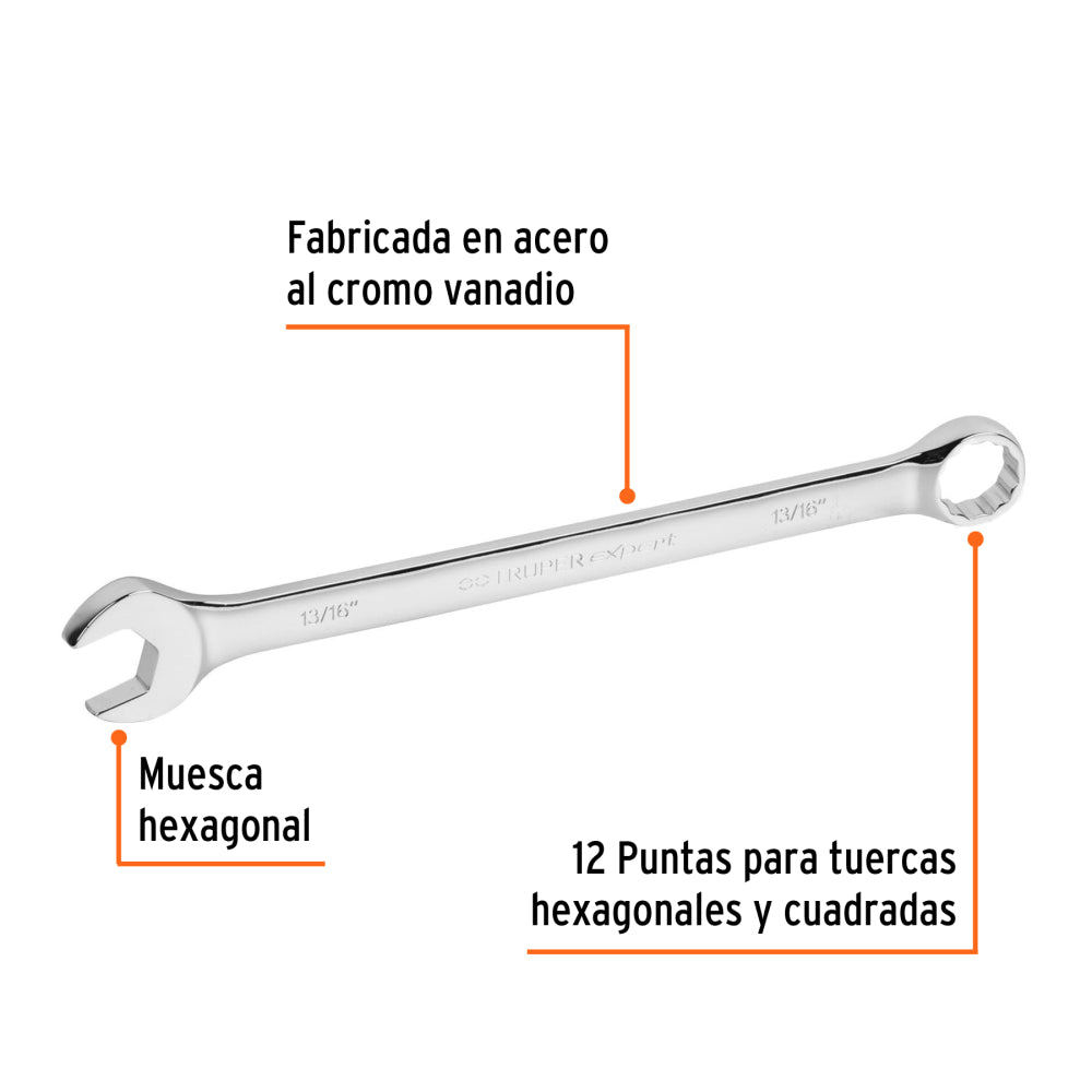 Llave combinada extralarga 13/16" x 298 mm de largo, Expert