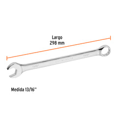 Llave combinada extralarga 13/16" x 298 mm de largo, Expert