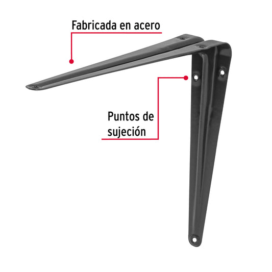 Ménsula de acero gris 8 x 10", FIERO