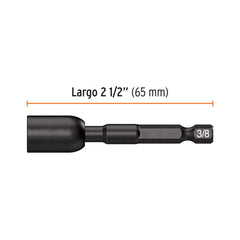 Estuche con 4 dados magnéticos de impacto 3/8" largo 2-1/2"