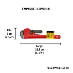 Llave stilson 12" cuerpo de hierro maleable, Pretul