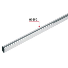 Tubo ovalado para clóset, 3.0 m, acero cromado, HERMEX
